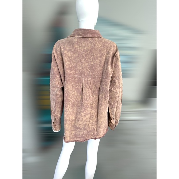 Fantastic fawn washed mauve oversized shacket M L - Picture 6 of 9